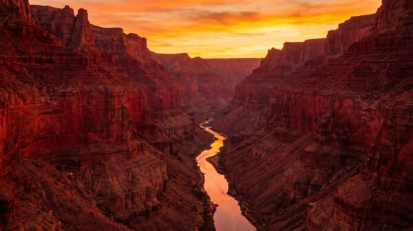Crimson Canyon Sunset Wallpaper